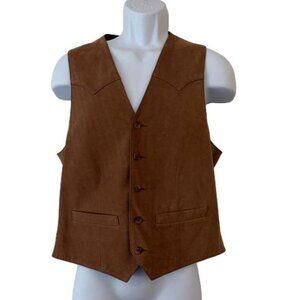 Overland Brown Suede Western Style‎ Vest Size 40